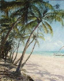 Painting of beach in Zanzibar