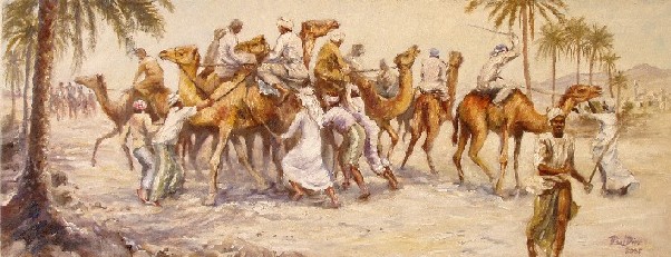 Painting of Camel Race, Oman