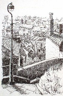 Pen drawing of the old Toll Bridge, Shoreham