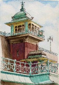 Painting of the Madeira Drive Lift, Brighton